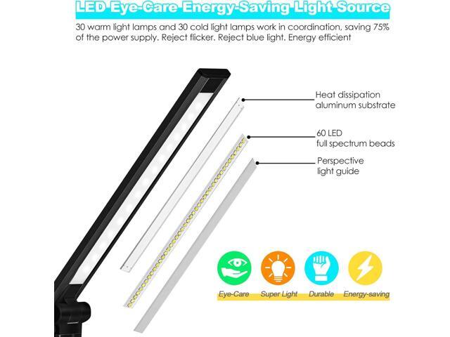 LED Desk Lamp with Wireless Charger, USB Charging Port, 10 Brightness, 5 Color Modes, Desk Lamps for Home Office, Dimmable Table Lamp Eye Caring...