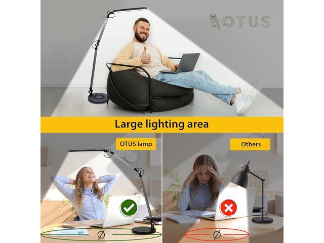 OTUS Desk Lamps for Home Office with Wireless Charger 3 Color & 12 Brightness Levels Tall Architect LED Desk Lamp Adjustable Swing Arm Eye...
