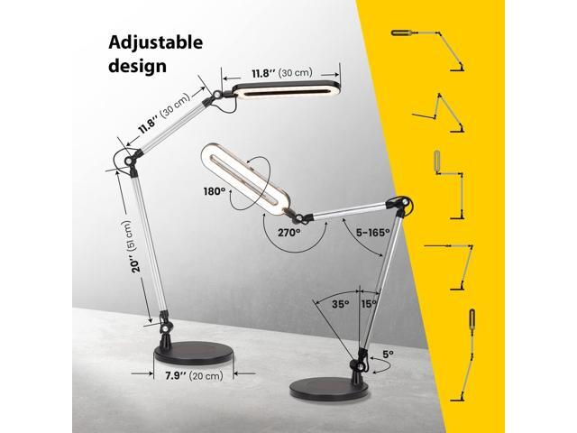 OTUS Desk Lamps for Home Office with Wireless Charger 3 Color & 12 Brightness Levels Tall Architect LED Desk Lamp Adjustable Swing Arm Eye...
