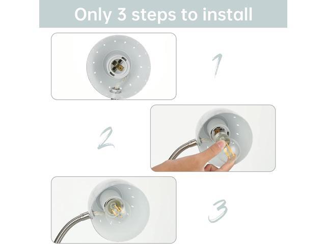 Eye-Caring Table Lamp of Simple Designs Home E26 Led Screw Basic Metal Desk Lamp with Flexible Gooseneck Hose Neck Study Lamp for Bedroom Office...