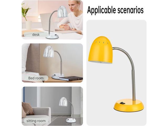 Eye-Caring Table Lamp of Simple Designs Home E26 Led Screw Basic Metal Desk Lamp with Flexible Gooseneck Hose Neck Study Lamp for Bedroom Office...