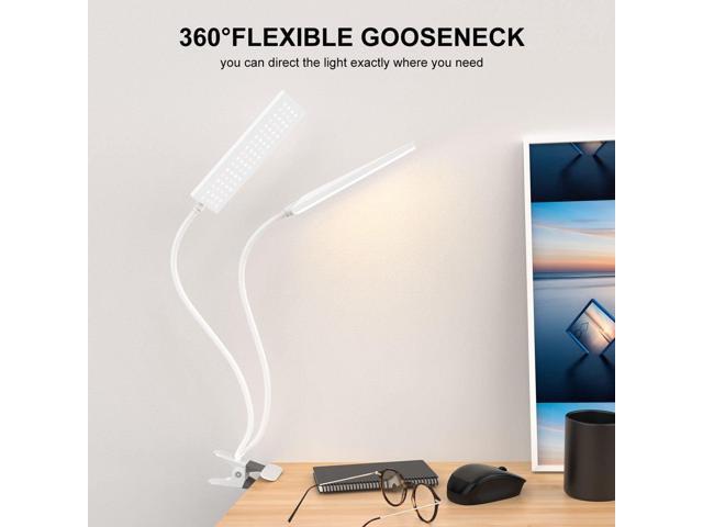 Vansuny Clip on Light LED Desk Lamp with Eye-Caring LED Light and Metal Clip, 11 Level Brightness 3 Color Modes, Power by USB Port 5W Flexible...