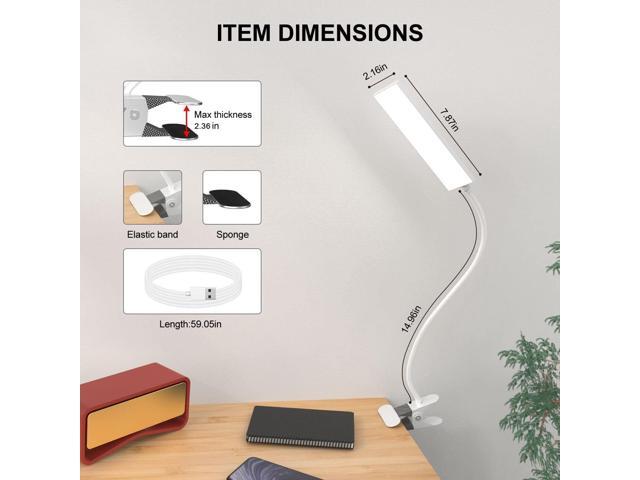 Vansuny Clip on Light LED Desk Lamp with Eye-Caring LED Light and Metal Clip, 11 Level Brightness 3 Color Modes, Power by USB Port 5W Flexible...