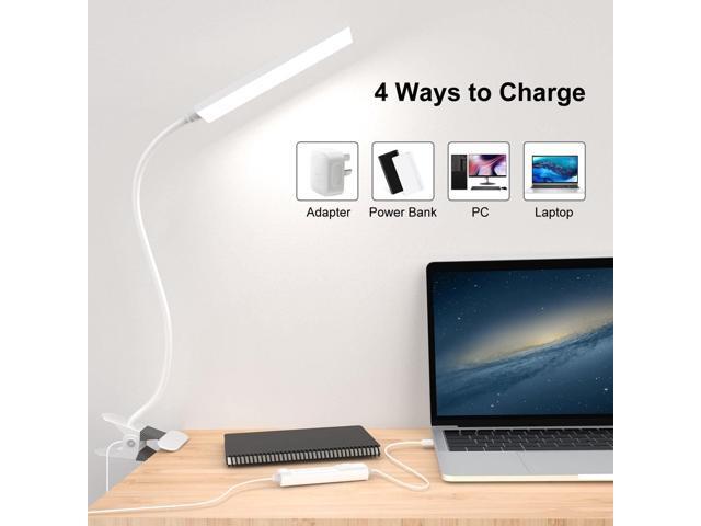 Vansuny Clip on Light LED Desk Lamp with Eye-Caring LED Light and Metal Clip, 11 Level Brightness 3 Color Modes, Power by USB Port 5W Flexible...