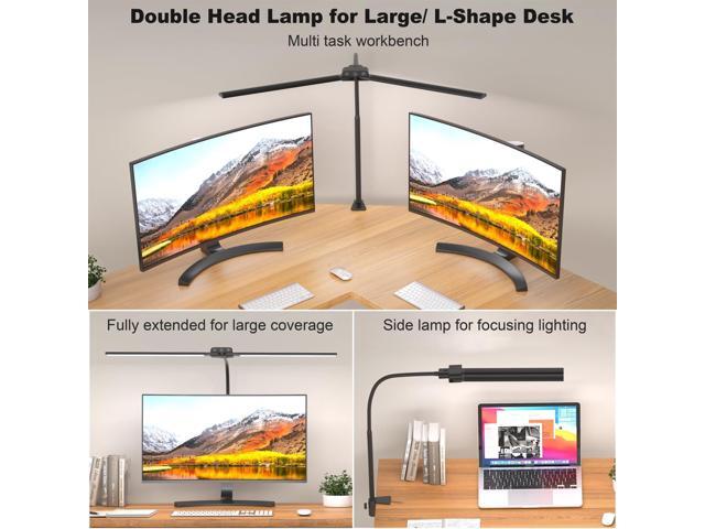 KableRika Desk lamp,Double Head LED Desk Lamp with Clamp,Architect Desk Lights for Home Office,Eye-Caring Desktop Office Lamp 4-Brightness 4-Color...
