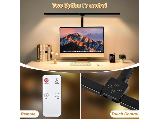 Double Head LED Desk Lamp with Remote Control for Home Office 24W Brightest Computer Desk Light for Workbench Drafting Architect Study Reading with...