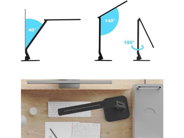 Desk Lamp, LED Dimmable Reading Light with Adjustable Lighting 5 Brightness Levels, 4 Light Colors and USB Charging Port Table Lamp (Piano Black)