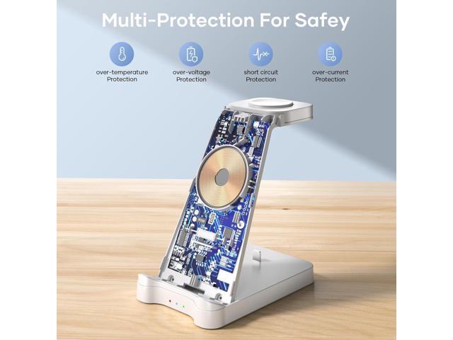 3 in 1 Charging Station for Apple Products - Wireless Charging Station for Multiple Devices, Phone and Watch Charger Dock with Stand for iPhone...
