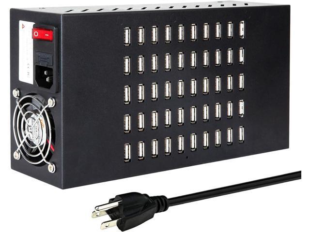 50 Port 200 Watt (40A) USB Charging Station, USB Fast Charger with Intelligent Protection, Multiple USB Desktop Chargers, Suitable for Hotels,...