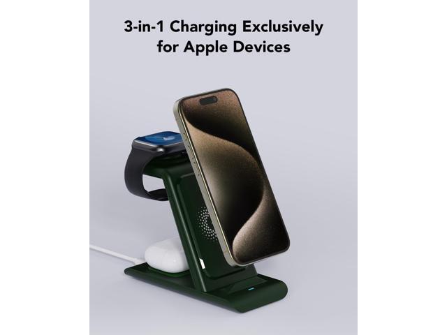 HATALKIN 3 in 1 Wireless Charging Station Compatible for Apple Products Multiple Devices Charger for Apple Watch ultra 10 9 8 7 SE 6 5 AirPods Pro...