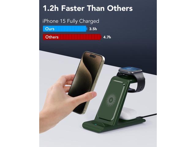 HATALKIN 3 in 1 Wireless Charging Station Compatible for Apple Products Multiple Devices Charger for Apple Watch ultra 10 9 8 7 SE 6 5 AirPods Pro...