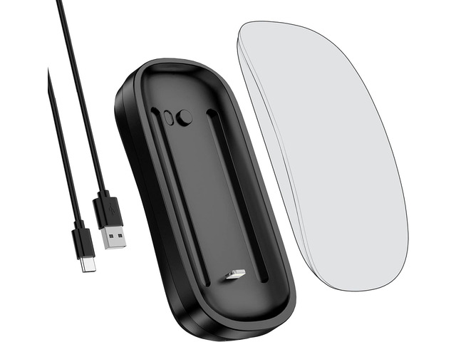 HONKID Wireless Charging Station for Magic Mouse 2, QI Mobile Phone and AirPods, Double-Sided Charging, 3 in 1 Wireless Charging Dock, USB-A to...