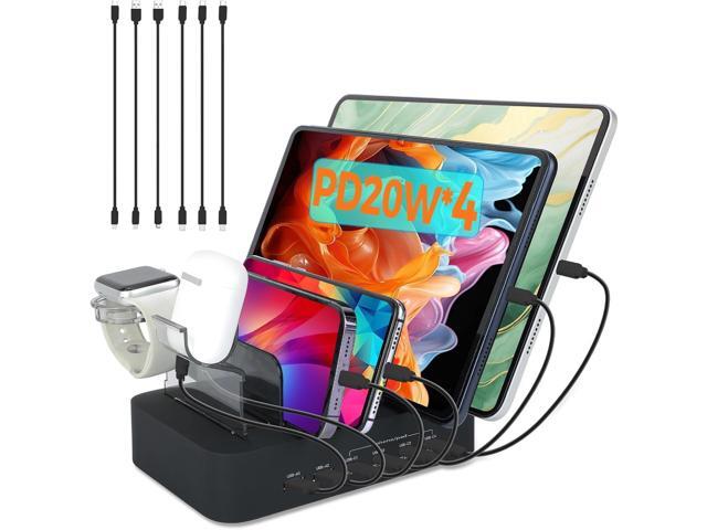 USB C Charging Station for Multiple Devices Apple,100W 4 PD and 2 USB Charger Stations Compatible with Apple iPhone iPad and Android Phone and...