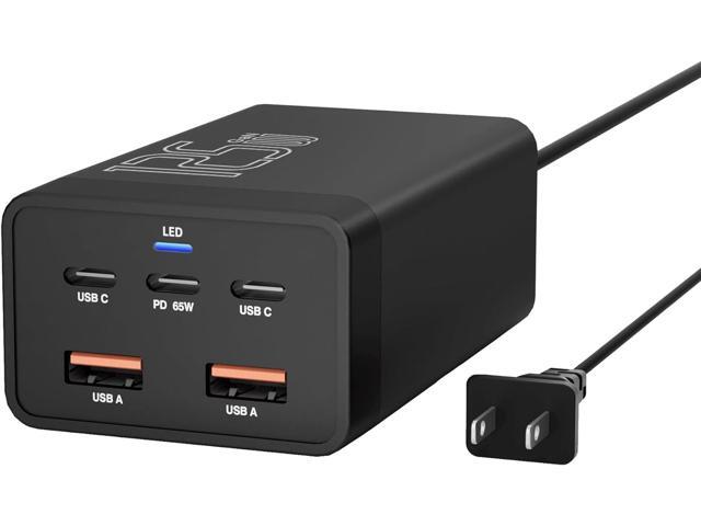 125W GaN 5-Port USB Charger,USB Fast Charging Station,Multi Ports Charging Hub with LED Display,Compatible with iPhone15/14/Pro/13/12,Galaxy...