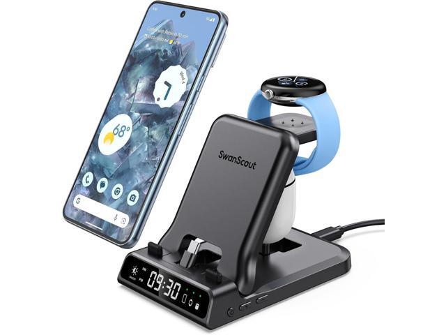 3 in 1 Charging Station for Google Pixel Watch 2 Only, 25W Fast Type-C Wired Charger Stand for Google Pixel 8 Pro/8/Fold/7A/7/7 Pro/6/6...
