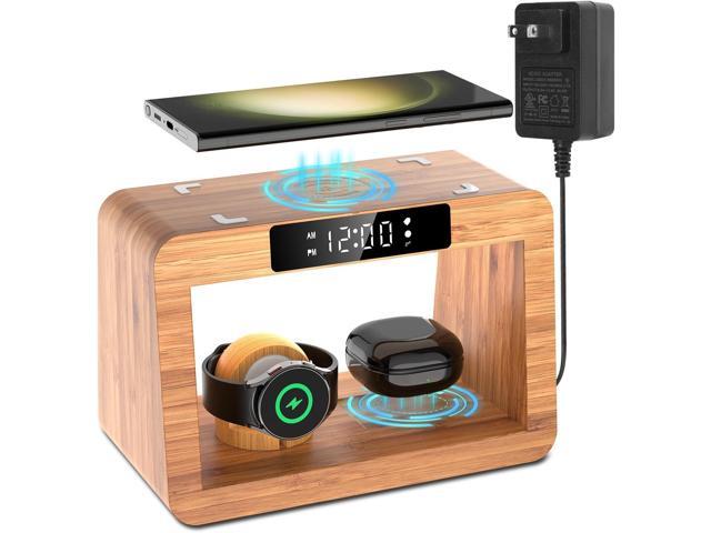 Bamboo Wireless Charger Station for Samsug Galaxy, for Samsun High Speed Charging Station, Wireless Phone Charger Station, Wireless Charger for...