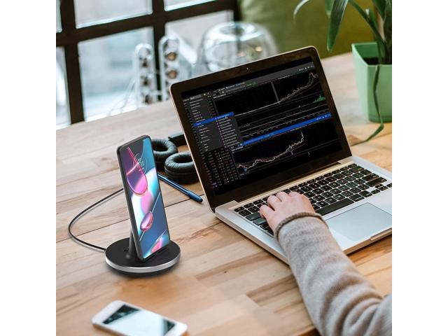 Encased Desktop Charging Stand for USB-C Phone and Tablets, Adjustable Case-Friendly Dock Station Charger, Super Fast Charge Compatible (Wired Type-C)