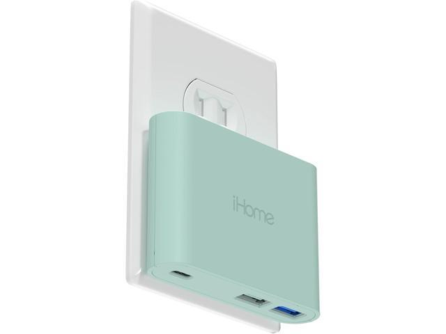 iHome 32W AC Pro Multi Port USB Wall Charger Block - Charging Station for Multiple Devices with 3 Ports (1 USB-C, 2 USB-A) - Fast Charging,...