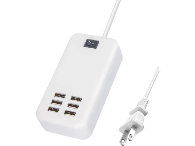 6 Ports USB Charger Hub Desktop US Plug AC Power Wall Travel Charging Adapter Slots Charging Station