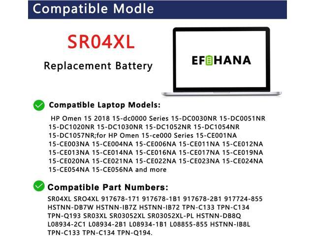 SR04XL SR03XL 917724-855 Laptop Battery for HP Omen 15 15-CE0XX 15-DC0XX Series 15-CE198WM 15-CE015DX Pavilion 15-CB0XX 15-CX0XX 15-CB041NR...