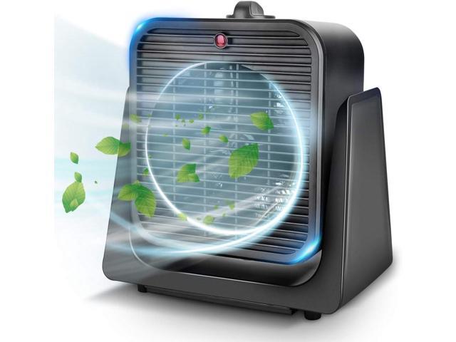 TRUSTECH 2 in 1 Fan and Heater Fan Combo, Portable Cooling Desk Fan, 45° Tilt Air Circulator Fan, 2 Wind Speeds, Tip-Over and Overheat Protection,...