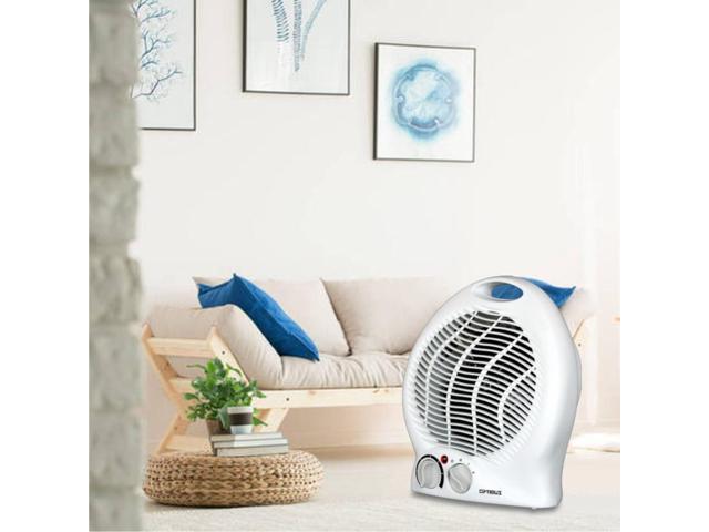 Optimus H-1322 Portable 2-Speed Fan Heater with Thermostat, White