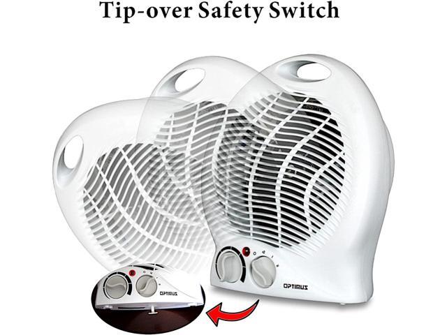 Optimus H-1322 Portable 2-Speed Fan Heater with Thermostat, White