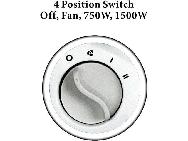 Optimus H-1322 Portable 2-Speed Fan Heater with Thermostat, White