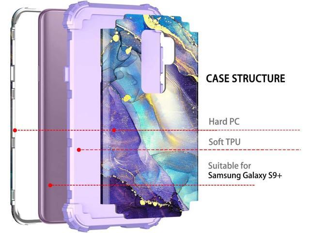 Rancase for Galaxy S9 Plus Case,Three Layer Heavy Duty Shockproof Protection Hard Plastic Bumper +Soft Silicone Rubber Protective Case for Samsung...