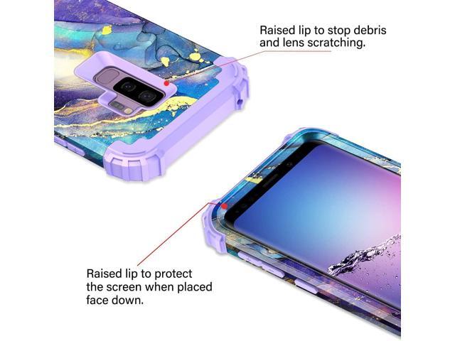 Rancase for Galaxy S9 Plus Case,Three Layer Heavy Duty Shockproof Protection Hard Plastic Bumper +Soft Silicone Rubber Protective Case for Samsung...