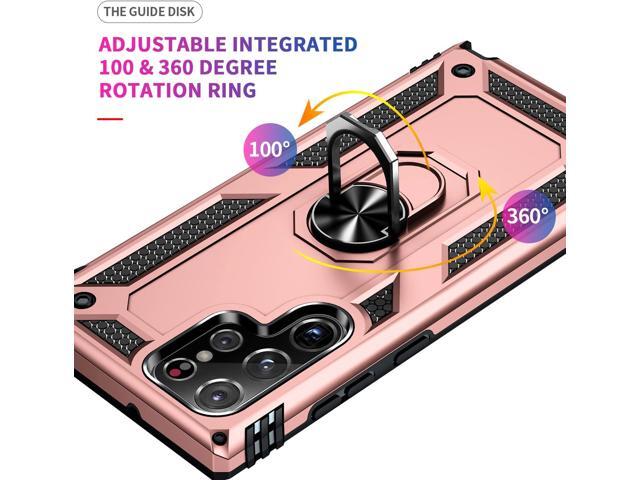 S22 Ultra Phone Case for Samsung Galaxy 22 Ultra,with Stand, Military Shockproof Protection Case,S22 Ultra Case Rose Gold