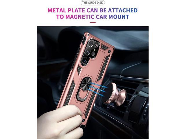 S22 Ultra Phone Case for Samsung Galaxy 22 Ultra,with Stand, Military Shockproof Protection Case,S22 Ultra Case Rose Gold