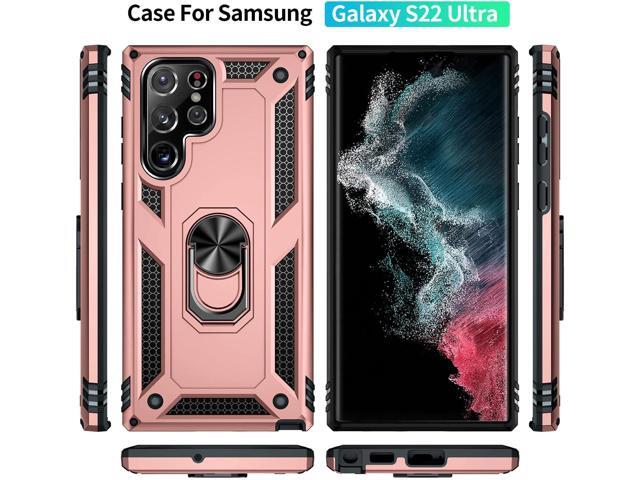 S22 Ultra Phone Case for Samsung Galaxy 22 Ultra,with Stand, Military Shockproof Protection Case,S22 Ultra Case Rose Gold