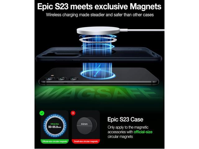 TORRAS Magnetic Guardian Designed for Samsung Galaxy S23 Case 6.1', [Military Grade Drop Tested] [Compatible with MagSafe] Semi-Clear Hard Back &...
