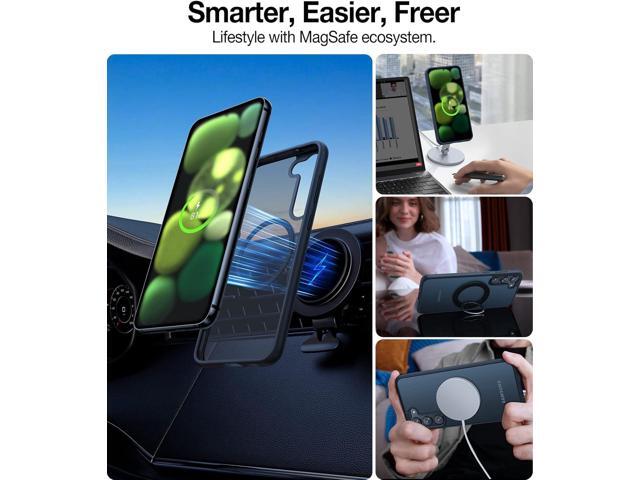 TORRAS Magnetic Guardian Designed for Samsung Galaxy S23 Case 6.1', [Military Grade Drop Tested] [Compatible with MagSafe] Semi-Clear Hard Back &...