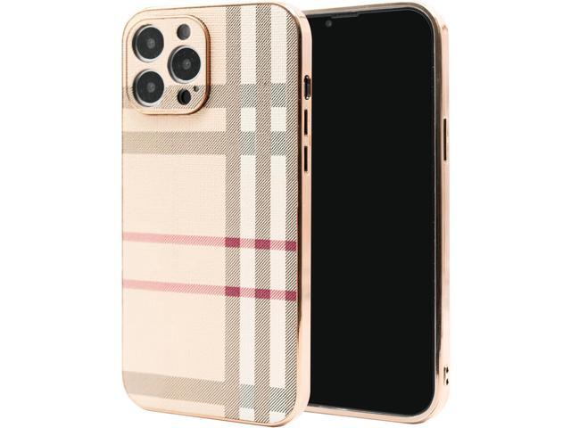 Phone Case for Apple iPhone 13 Pro Max, Fashion Designer Leather Phone Case, Soft TPU Drop Protection Shockproof Protective Phone Holder Women