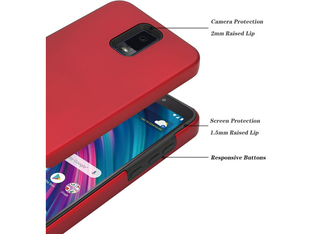 Ailiber for BLU View 3 Phone Case with Tempered Glass Screen Protector, Magnetic Car Mount Built in Metal Plate, Shockproof Protective Cover...