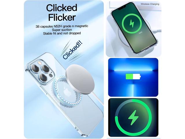 MGQILING Compatible with iPhone 12 Pro Max Magnetic Glitter Case, Luxury Plating Cute Bling Clear Phone Case, Compatible with MagSafe for Women...