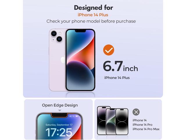 UNBREAKcable Shatterproof Screen Protector for iPhone 13 Pro Max/iPhone 14 Plus [3-Pack] [99.99% HD Clear] [Easy Installation Frame] [9H...