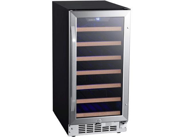 EdgeStar CWR302SZ 15 Inch Wide 25 Bottle Built-In Single Zone Wine Cooler with Reversible Lockable Door and LED Lighting - Stainless Steel
