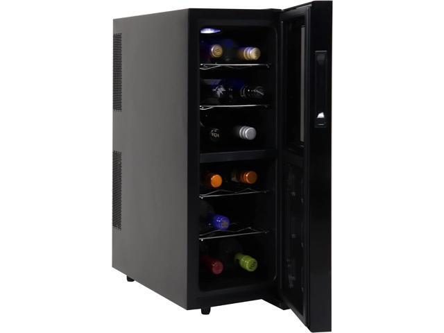 Koolatron Urban Series 12 Bottle Wine Cooler Refrigerator Dual Zone Thermoelectric Wine Fridge Freestanding Wine Cellar for Red White Sparkling.