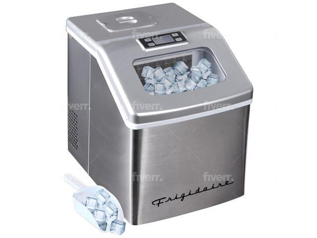FRIGIDAIRE EFIC452-SS 40 Lbs Extra Large Clear Maker, Stainless Steel, Makes Square Ice