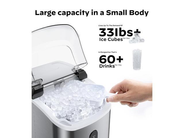 Nugget Countertop Ice Maker, Silonn Chewable Pellet Ice Machine with Self-Cleaning Function, 33lbs/24H, Portable Ice Makers for Home, Kitchen,...