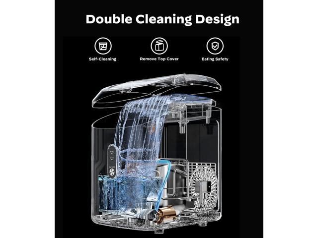 Nugget Countertop Ice Maker, Silonn Chewable Pellet Ice Machine with Self-Cleaning Function, 33lbs/24H, Portable Ice Makers for Home, Kitchen,...