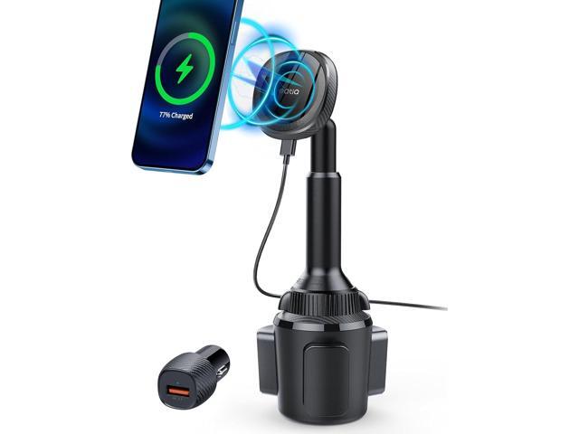 OQTIQ for MagSafe Cup Holder Wireless Car Charger Mount Magnetic Phone Charger Mount Heat-Dissipating System Fast Charging Phone Holder for iPhone...