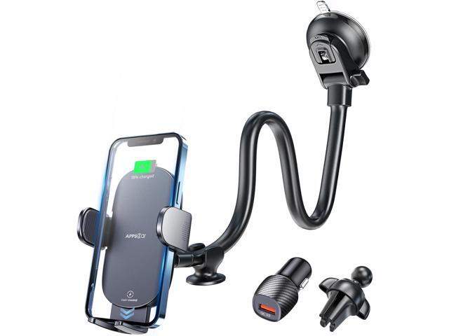 APPS2Car Wireless Car Charger 15W Fast Charging Car Phone Holder Charger Wireless Car Charger Mount for Dashboard Windshield Air Vent Compatible...
