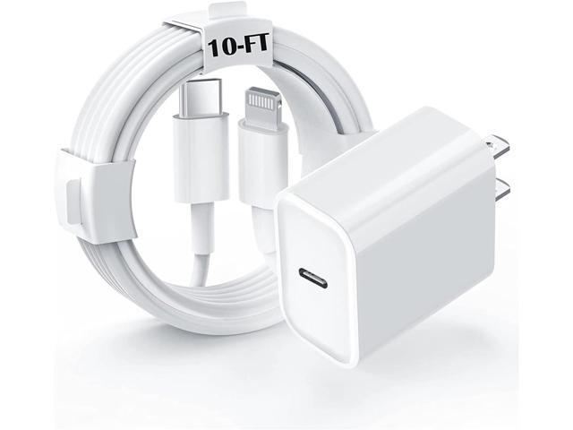 iPhone Charger Fast Charging 10 FT [MFi Certified], PD 20W USB C Wall Charger Block with 10FT Long Type C to Lightning Fast Charging Data Sync...