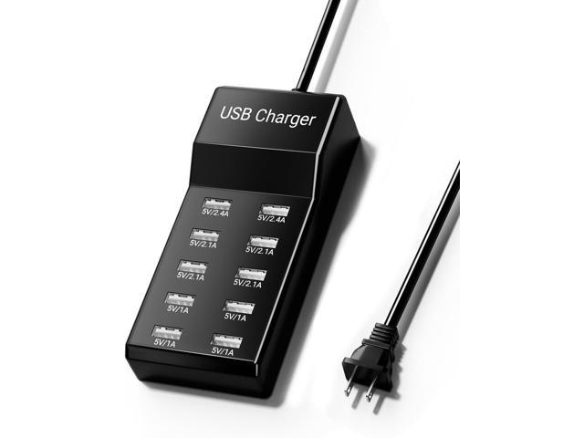 USB Charging Station Charging Station 50w10A 10-Port USB Charger, Multiport USB Charger Station Hub, Compatible with iPhone, Galaxy, iPad Tablet,...