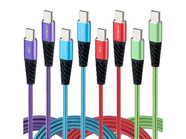 Bynccea USB C Cable to USB C Charger Cable 4-Pack 10ft Fast Charging USB C Cable, Nylon Braided 60W(5A) Type C to Type C Charging Cable for Phone...