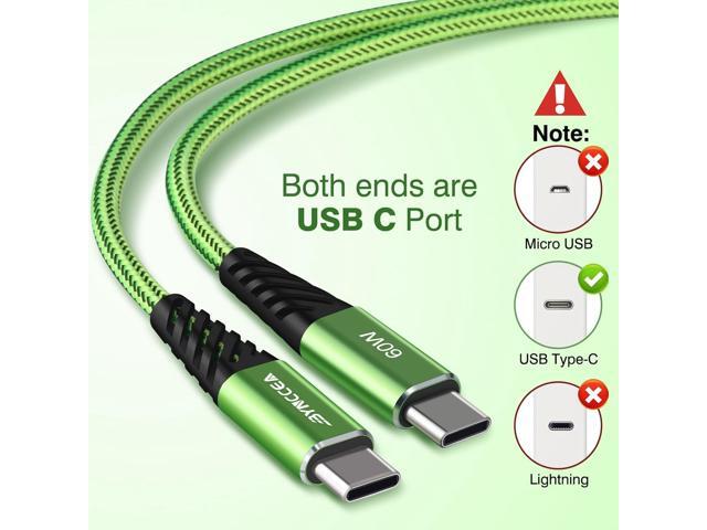USB C to USB C Charger Cable 4-Pack 10ft Fast Charging USB C Cable, Nylon Braided 60W(5A) Type C to Type C Cable for Phone 15/15 Pro/15 Plus/15 Pro...